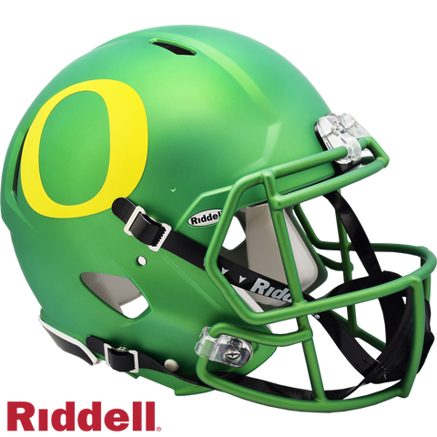 Oregon Ducks Helmet Riddell Authentic Full Size Speed Style Apple Green Alternate   Special Order