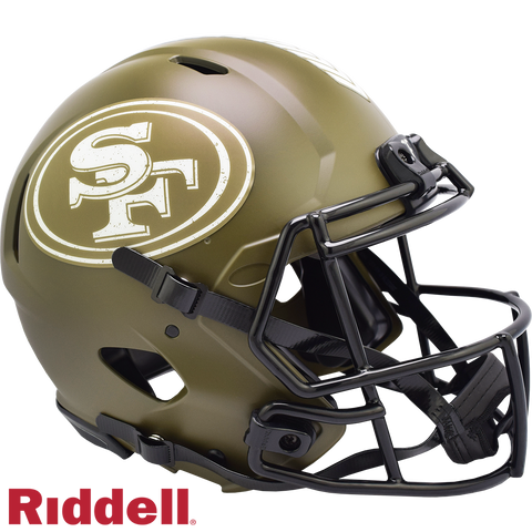 San Francisco 49ers Helmet Riddell Authentic Full Size Speed Style Salute To Service 2022