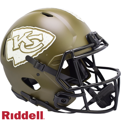 Kansas City Chiefs Helmet Riddell Authentic Full Size Speed Style Salute To Service