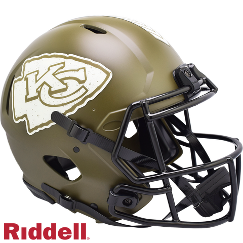 Kansas City Chiefs Helmet Riddell Authentic Full Size Speed Style Salute To Service 2022