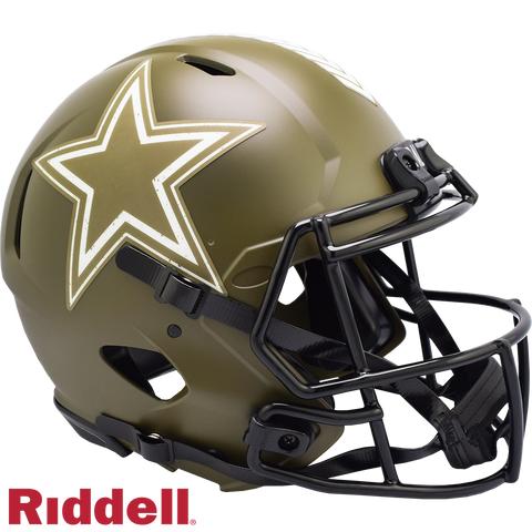 Dallas Cowboys Helmet Riddell Authentic Full Size Speed Style Salute To Service 2022