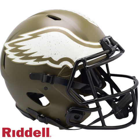 Philadelphia Eagles Helmet Riddell Authentic Full Size Speed Style Salute To Service 2022