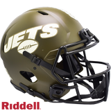 New York Jets Helmet Riddell Authentic Full Size Speed Style Salute To Service 2022