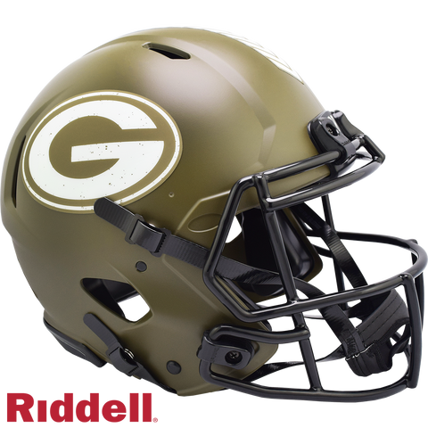 Green Bay Packers Helmet Riddell Authentic Full Size Speed Style Salute To Service 2022