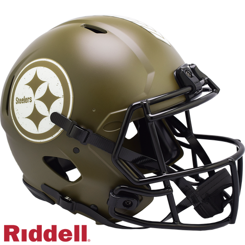 Pittsburgh Steelers Helmet Riddell Authentic Full Size Speed Style Salute To Service 2022