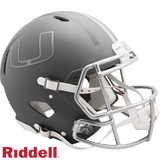 Miami Hurricanes Helmet Riddell Authentic Full Size Speed Style Slate Alternate