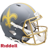 New Orleans Saints Helmet Riddell Authentic Full Size Speed Style Slate Alternate