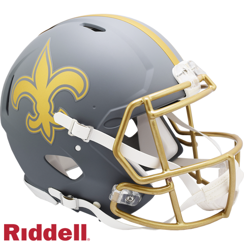 New Orleans Saints Helmet Riddell Authentic Full Size Speed Style Slate Alternate