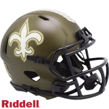 New Orleans Saints Helmet Riddell Replica Mini Speed Style Salute To Service
