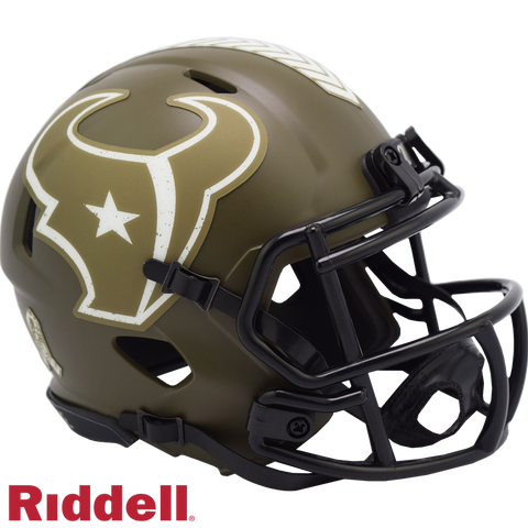 Houston Texans Helmet Riddell Replica Mini Speed Style Salute To Service