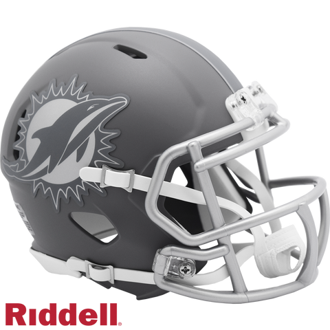 Miami Dolphins Helmet Riddell Replica Mini Speed Style Slate Alternate