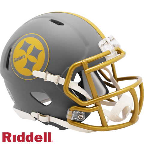 Pittsburgh Steelers Helmet Riddell Replica Mini Speed Style Slate Alternate