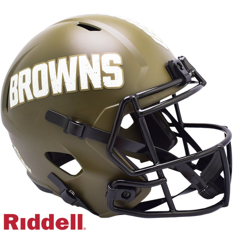 Cleveland Browns Helmet Riddell Replica Full Size Speed Style Salute To Service 2022