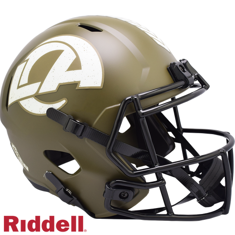 Los Angeles Rams Helmet Riddell Replica Full Size Speed Style Salute To Service 2022