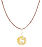 14K Gold Plated Letter Choker Charm Necklace