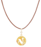 14K Gold Plated Letter Choker Charm Necklace