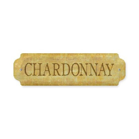 Chardonnay Metal Sign Wall Decor 12 x 3