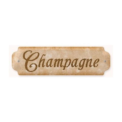 Champagne Metal Sign Wall Decor 12 x 3