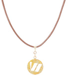 14K Gold Plated Letter Choker Charm Necklace