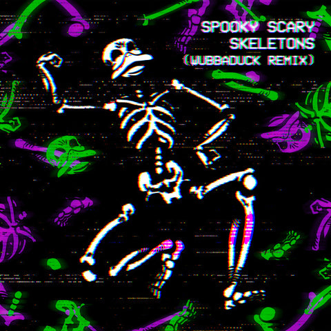 Andrew Gold - Spooky Scary Skeletons (Wubbaduck Remix) 24 x 36 inch. Album Cover Poster