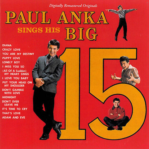 Paul Anka - Paul Anka Sings His Big 15 (Remastered) 24 x 36 inch. Album Cover Poster