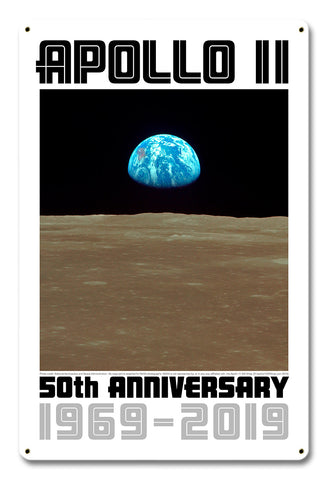 Apollo 11 50th Anniversary Earthrise Metal Sign Vintage Sign Metal Sign