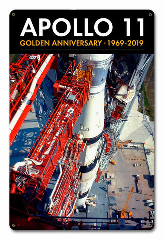 Apollo 11 50th Anniversary Saturn V Launch Tower Black Metal Sign Vintage Sign Metal Sign