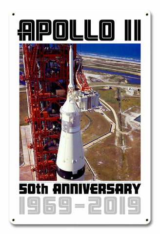 Apollo 11 50th Anniversary LES Launch Escape System Tower White Metal Sign Vintage Sign Metal Sign
