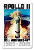 Apollo 11 50th Anniversary Launch on Pad 39A White Metal Sign Vintage Sign Metal Sign