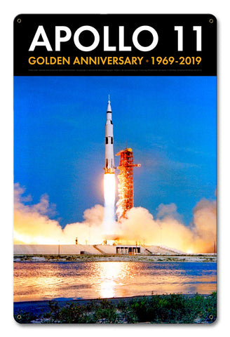 Apollo-11-50th-Anniversary-Liftoff-on-Pad-39A-Black-Metal-Sign-Vintage-Sign-Metal-Sign