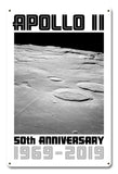 Apollo 11 50th Anniversary Craters on the Lunar Surface White Metal Sign Vintage Sign Metal Sign