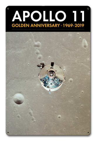 Apollo 11 50th Anniversary CSM Columbia in Lunar Orbit Black Metal Sign Vintage Sign Metal Sign
