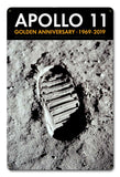 Apollo 11 50th Anniversary Bootprint Boot Print in Lunar Soil Black Metal Sign Vintage Sign Metal Sign