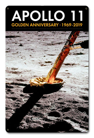 Apollo-11-50th-Anniversary-Lunar-Module-Strut-and-Footpad-Black-Metal-Sign-Vintage-Sign-Metal-Sign