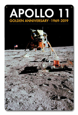 Apollo 11 50th Anniversary LM Eagle on the Moon Black Metal Sign Vintage Sign Metal Sign