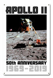 Apollo 11 50th Anniversary LM Eagle on the Moon White Metal Sign Vintage Sign Metal Sign