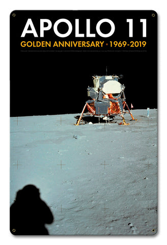Apollo 11 50th Anniversary Lunar Module on the Moon Black Metal Sign Vintage Sign Metal Sign