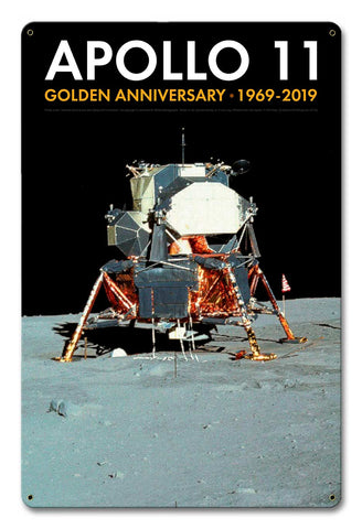Apollo 11 50th Anniversary Eagle LM LEM Lunar Module Black Metal Sign Vintage Sign Metal Sign