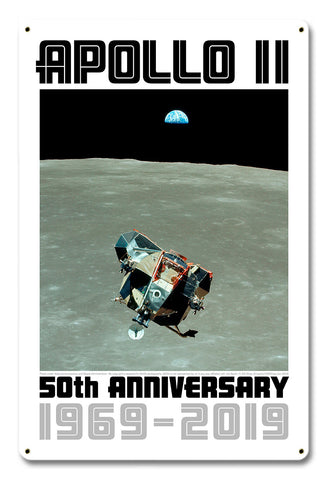 Apollo 11 50th Anniversary Eagle Returns to Columbia White Metal Sign Vintage Sign Metal Sign