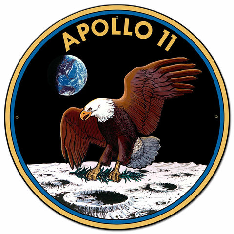 Apollo 11 50th Anniversary Mission Patch Insignia Large Metal Sign Vintage Sign Metal Sign