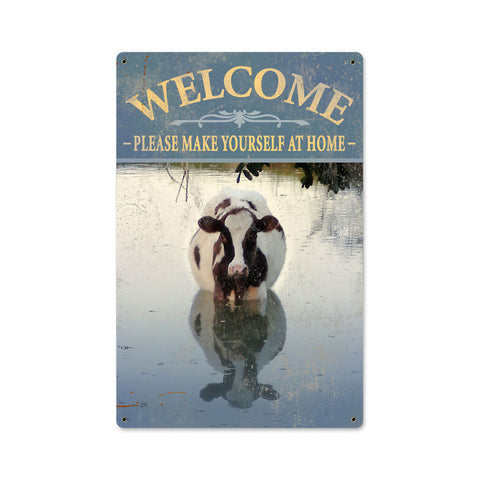 Welcome-Cow-Metal-Sign