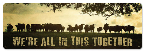 Cows On Hill Vintage Sign Metal Sign
