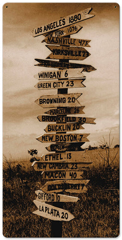 Cross Roads Vintage Sign Metal Sign