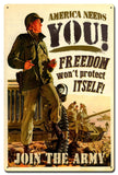 Join The Army Vintage Sign Metal Sign