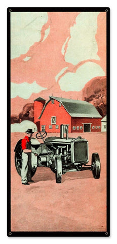 Red-Farm-Tractor-Vintage-Sign-Metal-Sign