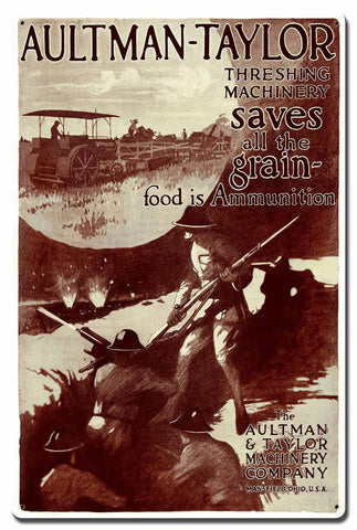Aultman Taylor Tractor Vintage Sign Metal Sign