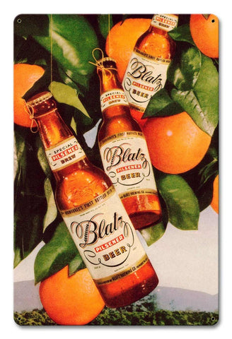 Blatz Beer Oranges Vintage Sign Metal Sign