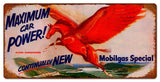 MOBILGAS MAXIMUM POWER Vintage Sign Metal Sign