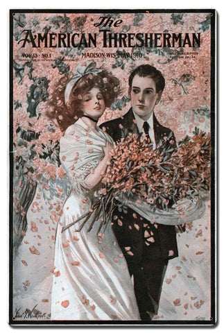 AMERICAN-THRESHERMAN-MAY-1910-Vintage-Sign-Metal-Sign