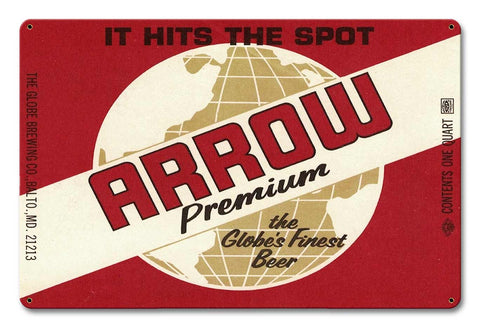 Arrow Premium Beer Metal Sign
